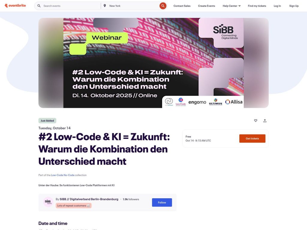 #2 Low-Code & KI = Zukunft: Warum die Kombination den Unterschied macht - Event screenshot