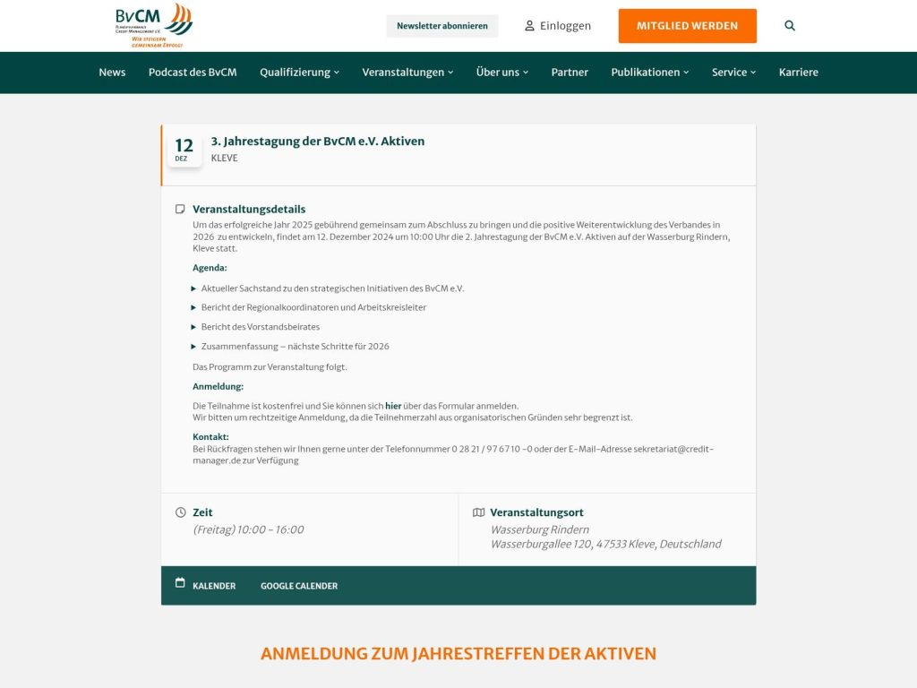 3. Jahrestagung der BvCM e.V. Aktiven - Event screenshot