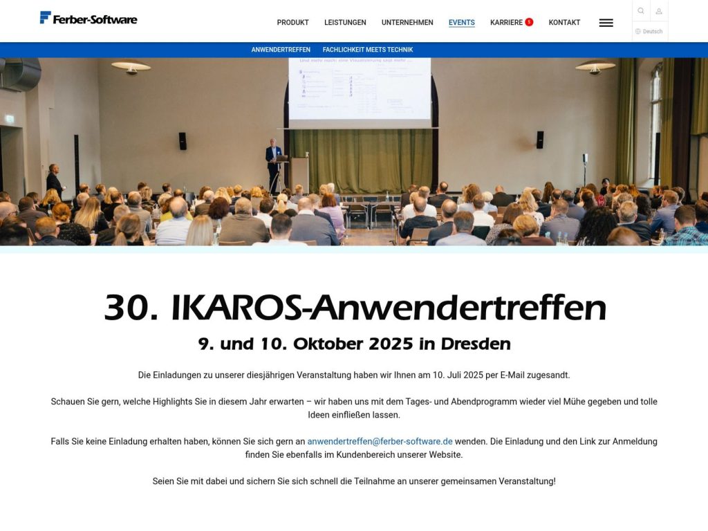 30. IKAROS-Anwendertreffen - Event screenshot