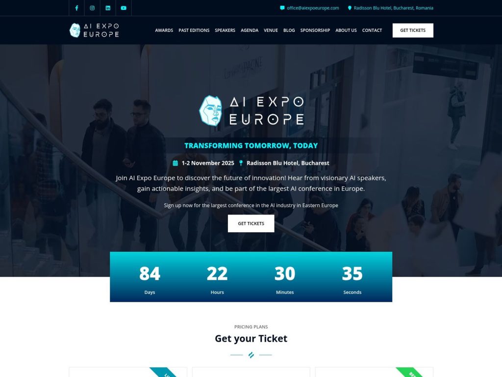 AI Expo Europe - Transforming tomorrow, today - Event screenshot