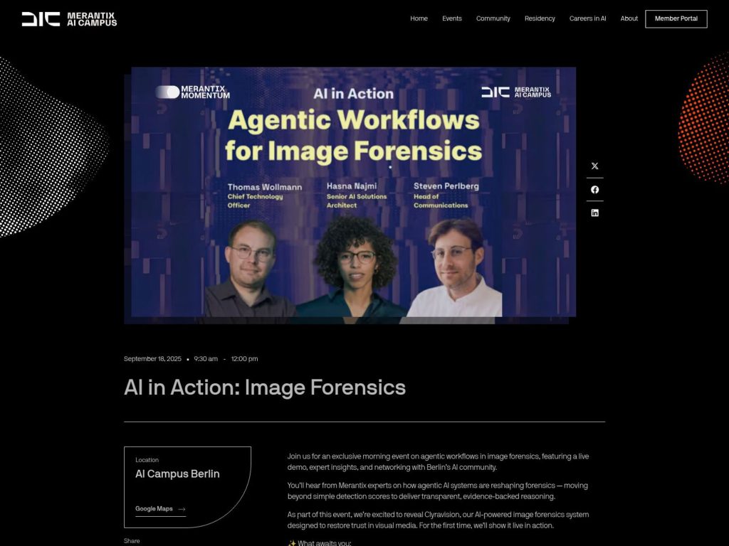 AI in Action: Image Forensics - Event screenshot