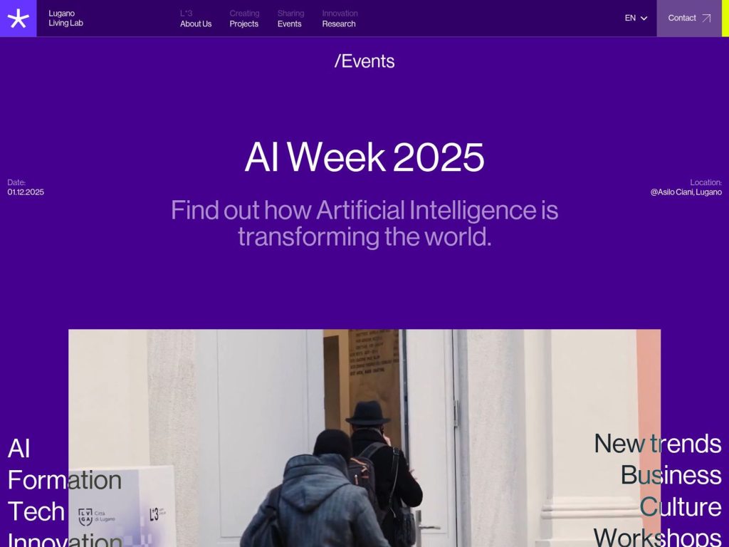 AI Week Lugano 2025 - Lugano Living Lab: Find out how Artificial Intelligence is transforming the world. - Event screenshot
