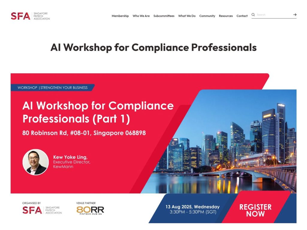 AI Workshop for Compliance Professionals - Event screenshot