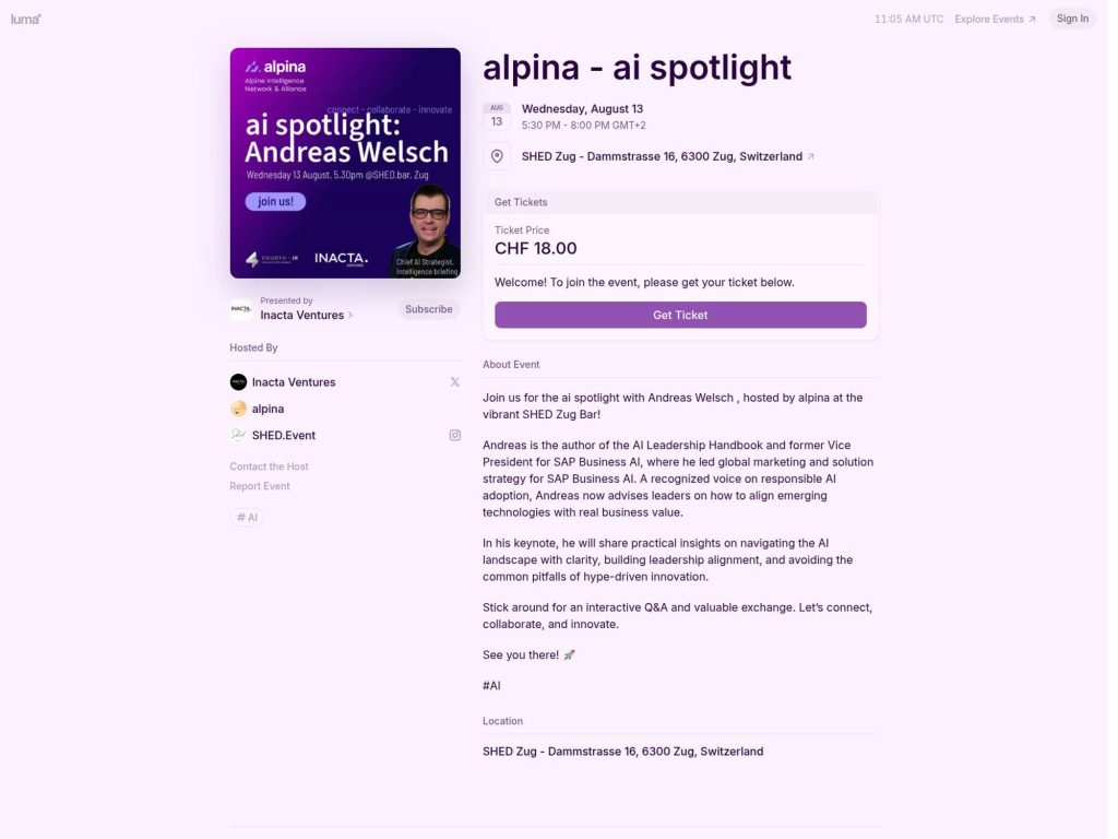 alpina - ai spotlight - Event screenshot