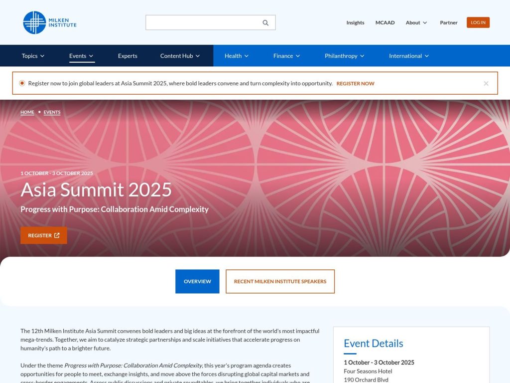 Asia Summit 2025 - Progress with Purpose: Collaboration Amid Complexity - Event screenshot