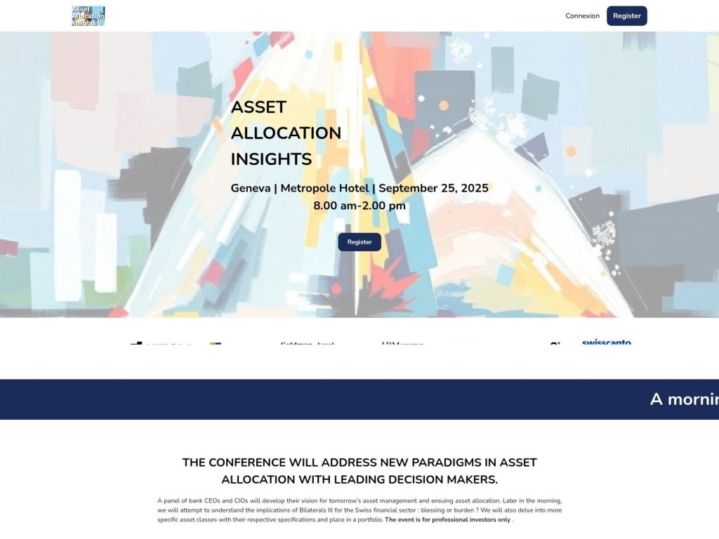 Asset Allocation Insights - Addressing new paradigms in asset allocation with leading decision makers - Event screenshot
