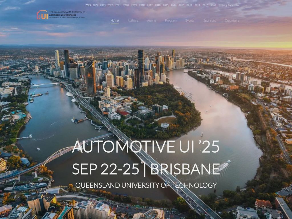 Automotive UI ’25 - 17th International ACM Conference on Automotive User Interfaces and Interactive Vehicular Applications - Event screenshot