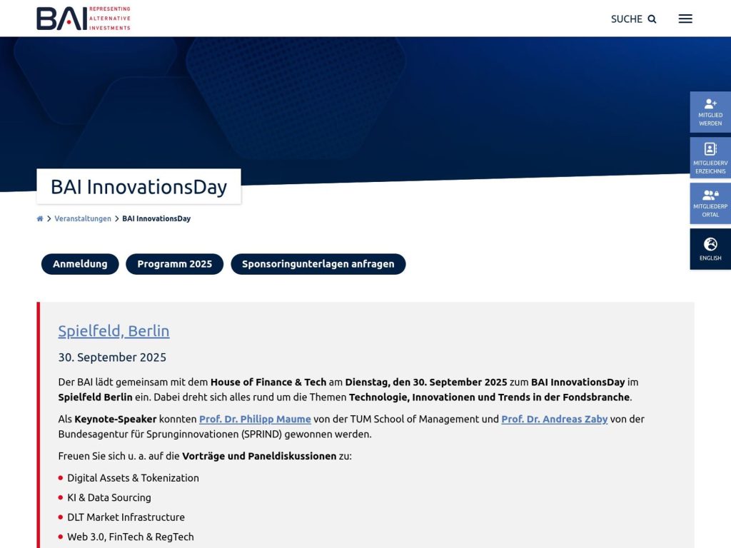 BAI InnovationsDay 2025 - Event screenshot