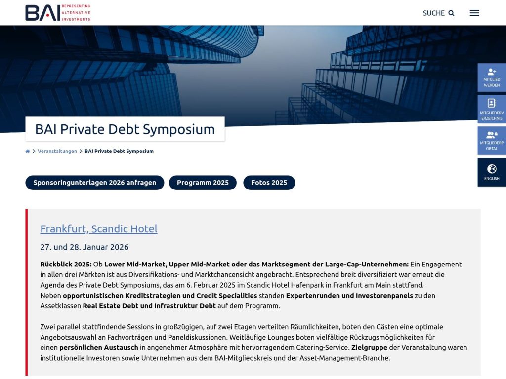 BAI Private Debt Symposium image