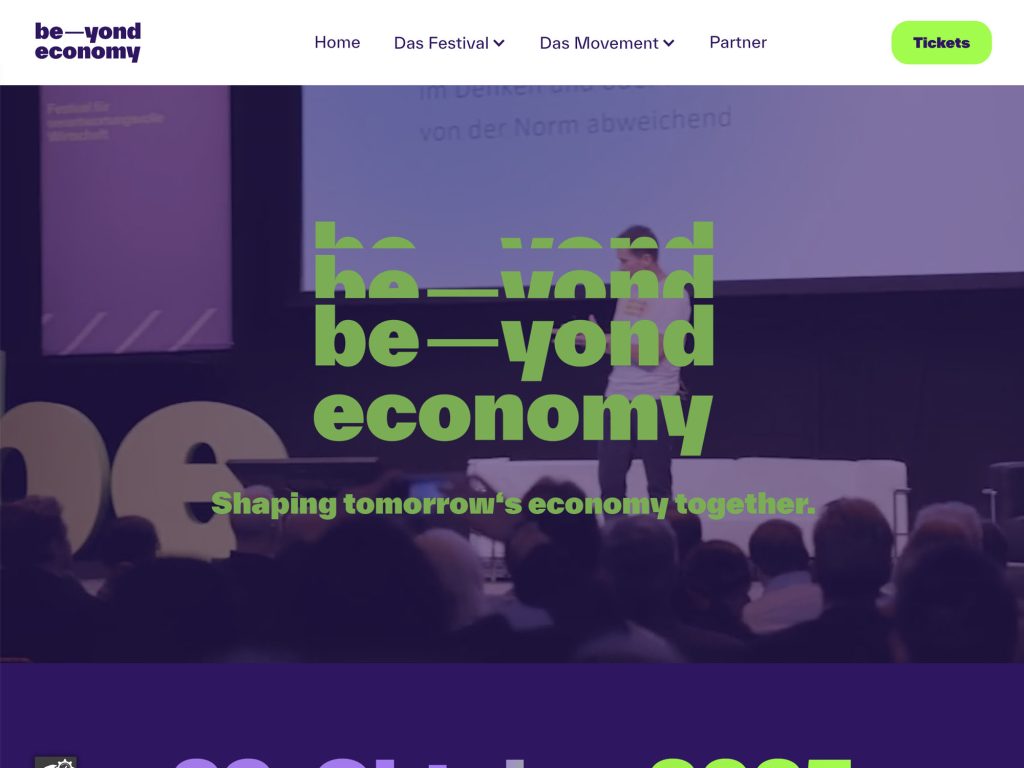 beyond economy Festival 2025 - Shaping tomorrow's economy together. - Event screenshot