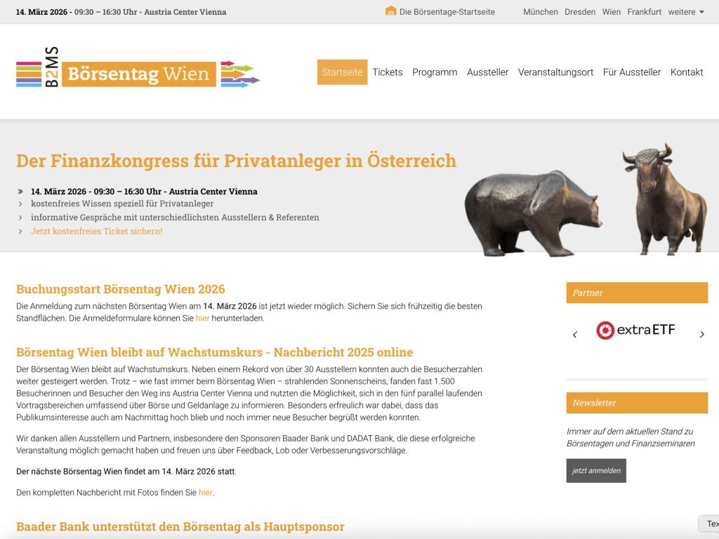 Börsentag Wien 2026 website