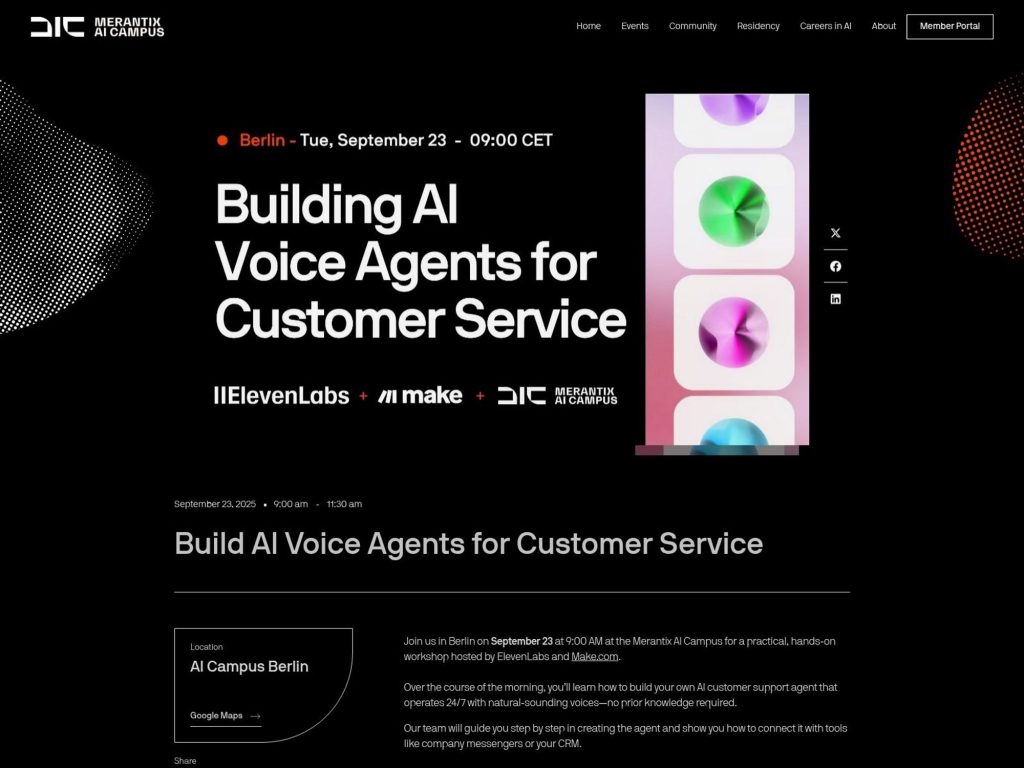 Build AI Voice Agents for Customer Service - Event screenshot