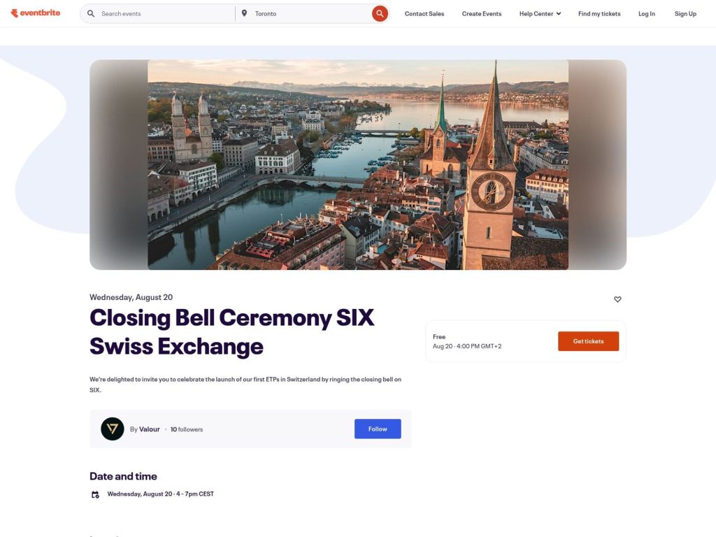 Closing Bell Ceremony SIX Swiss Exchange - Event screenshot