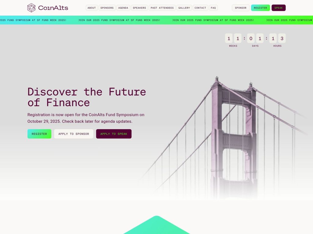 CoinAlts 2025 Fund Symposium - Discover the Future of Finance - Event screenshot