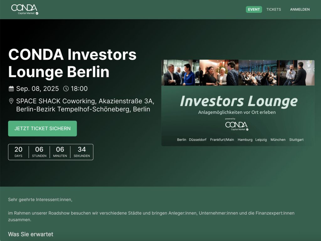 CONDA Investors Lounge Berlin - Event screenshot