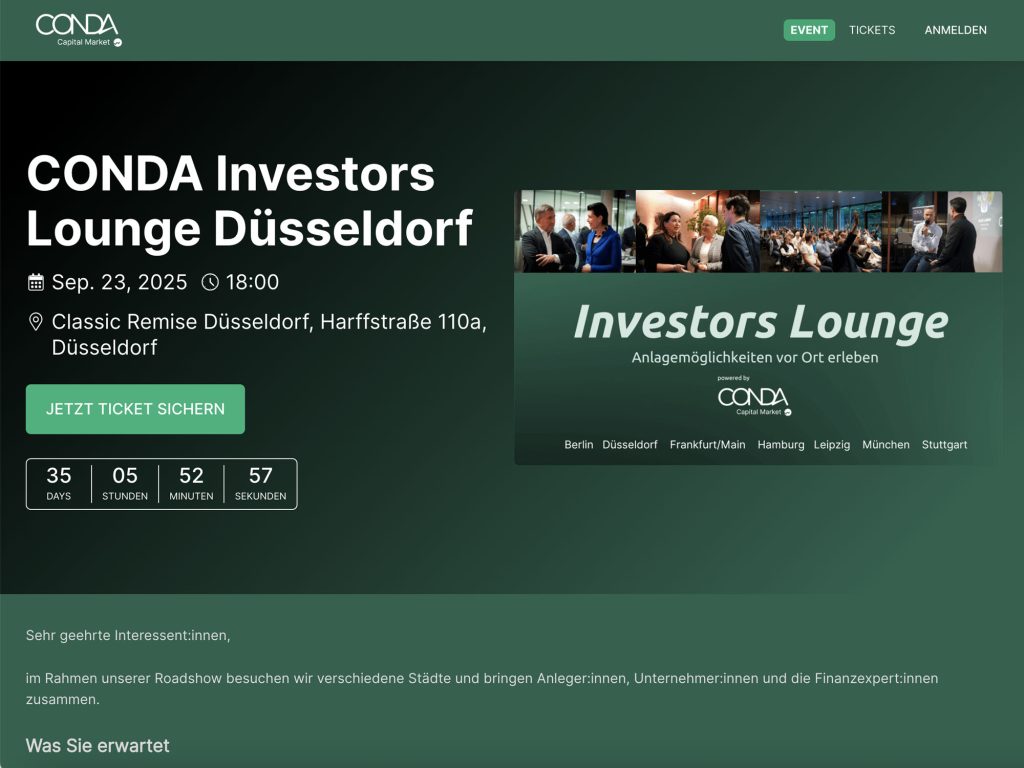 CONDA Investors Lounge Düsseldorf - Event screenshot