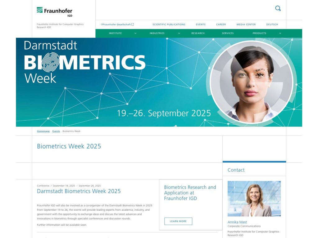 Darmstadt Biometrics Week 2025 - Event screenshot