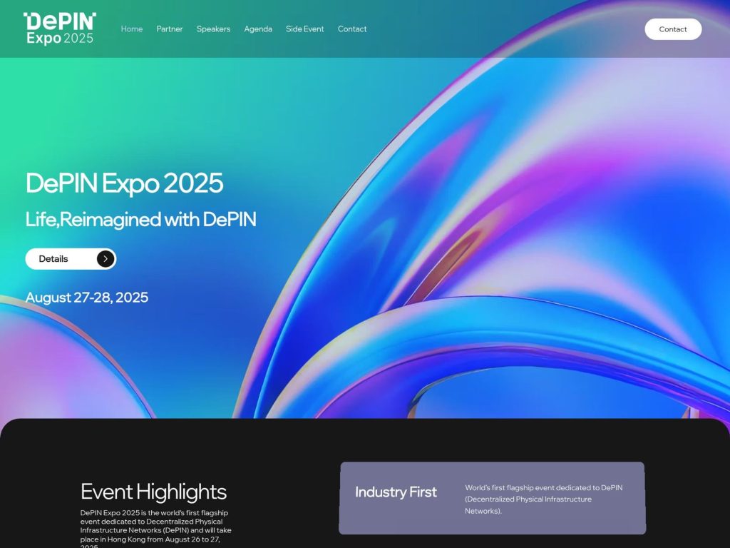 DePIN EXPO HK 2025 - Life,Reimagined with DePIN - Event screenshot