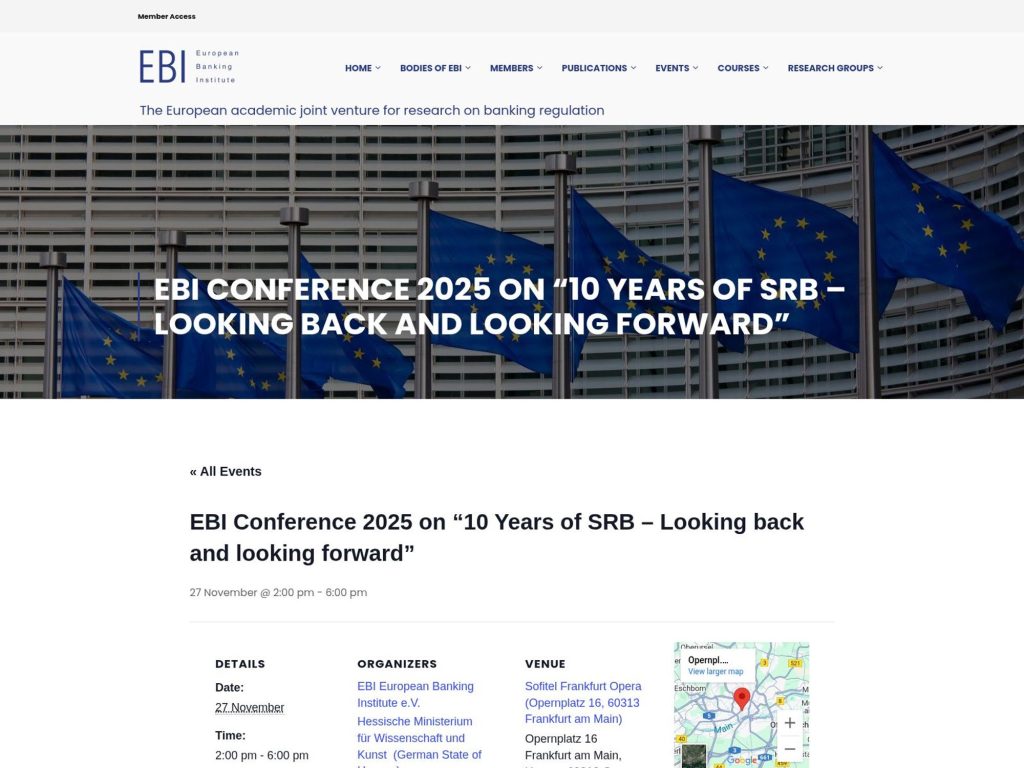 EBI Conference 2025 - 10 Years of SRB – Looking back and looking forward - Event screenshot