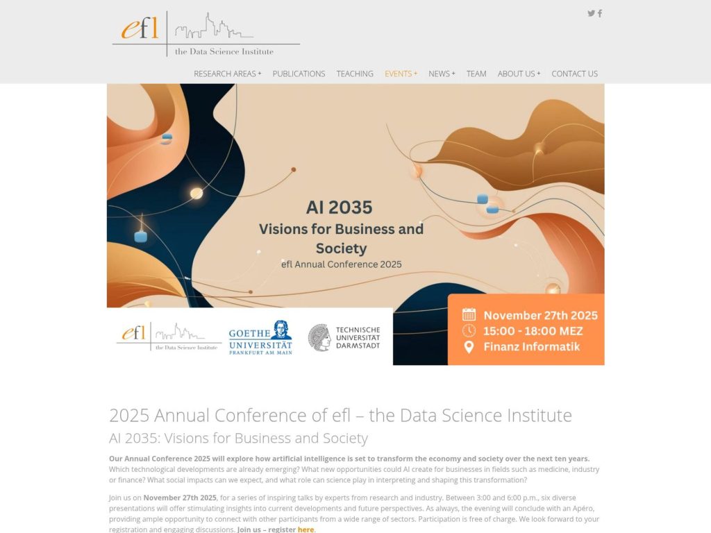 efl Jahreskonferenz 2025 - AI 2035: Visions for Business and Society - Event screenshot