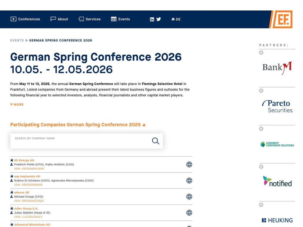 Equity Forum Frühjahrskonferenz 2026 website