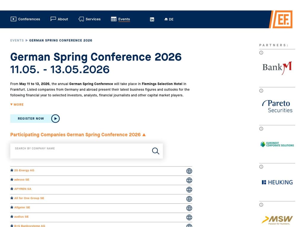 Equity Forum Frühjahrskonferenz 2026 website