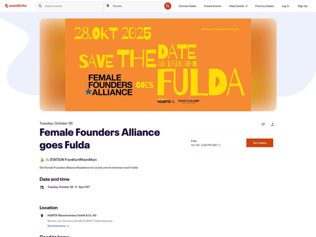 Female Founders Alliance goes Fulda - Die Female Founders Alliance Roadshow ist zurück und wir kommen nach Fulda! - Event screenshot
