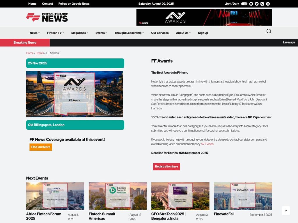 FF Awards 2025 - Event screenshot