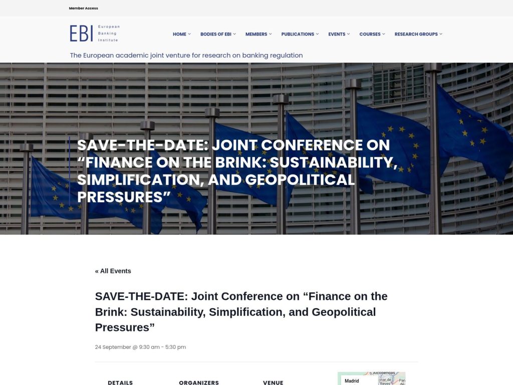 Finance on the Brink: Sustainability, Simplification, and Geopolitical Pressures - Event screenshot