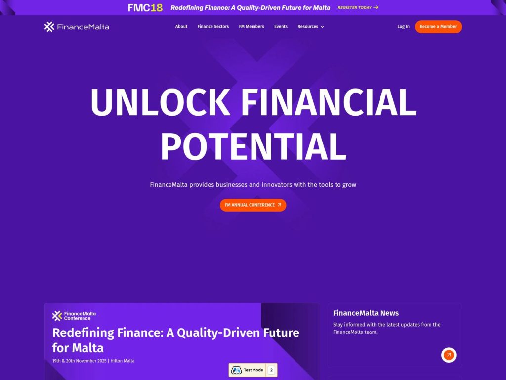 FinanceMalta Annual Conference 2025 - Redefining Finance: A Quality-Driven Future for Malta - Event screenshot