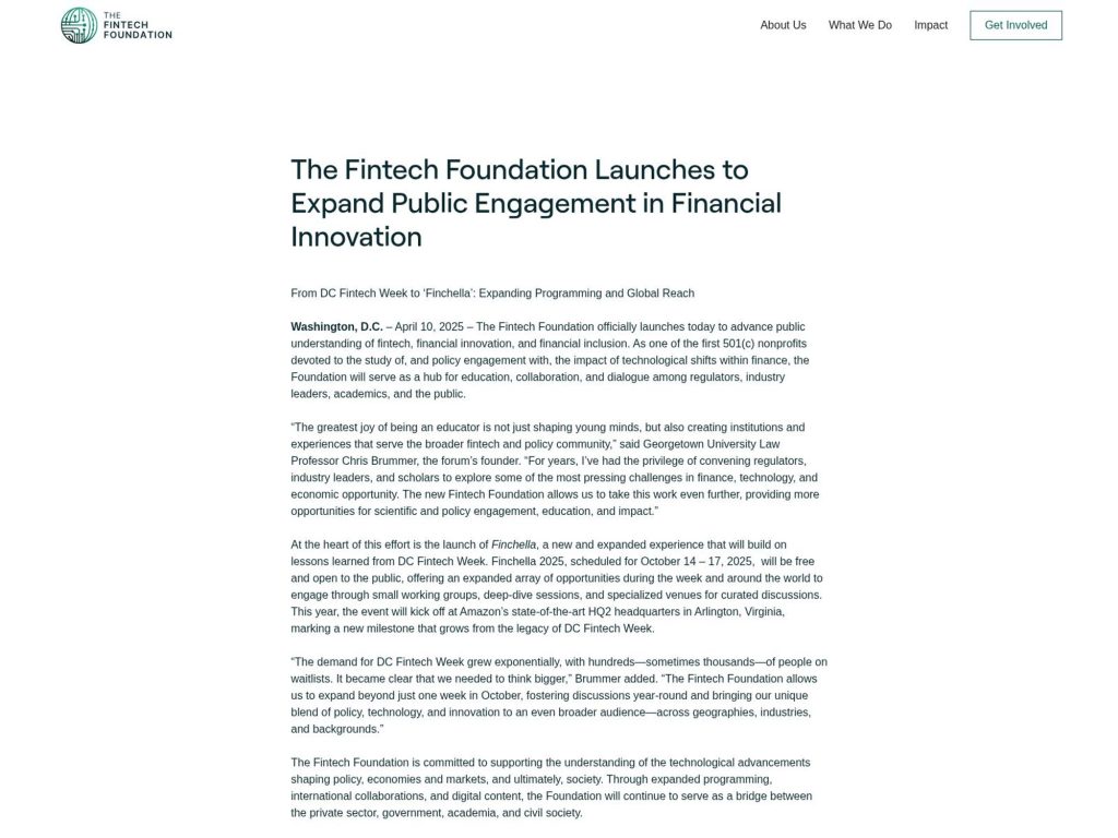 Finchella 2025 - From DC Fintech Week to ‘Finchella’: Expanding Programming and Global Reach - Event screenshot