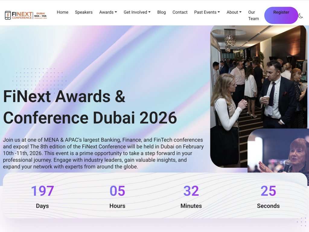 FiNext Awards & Conference Dubai 2026 website