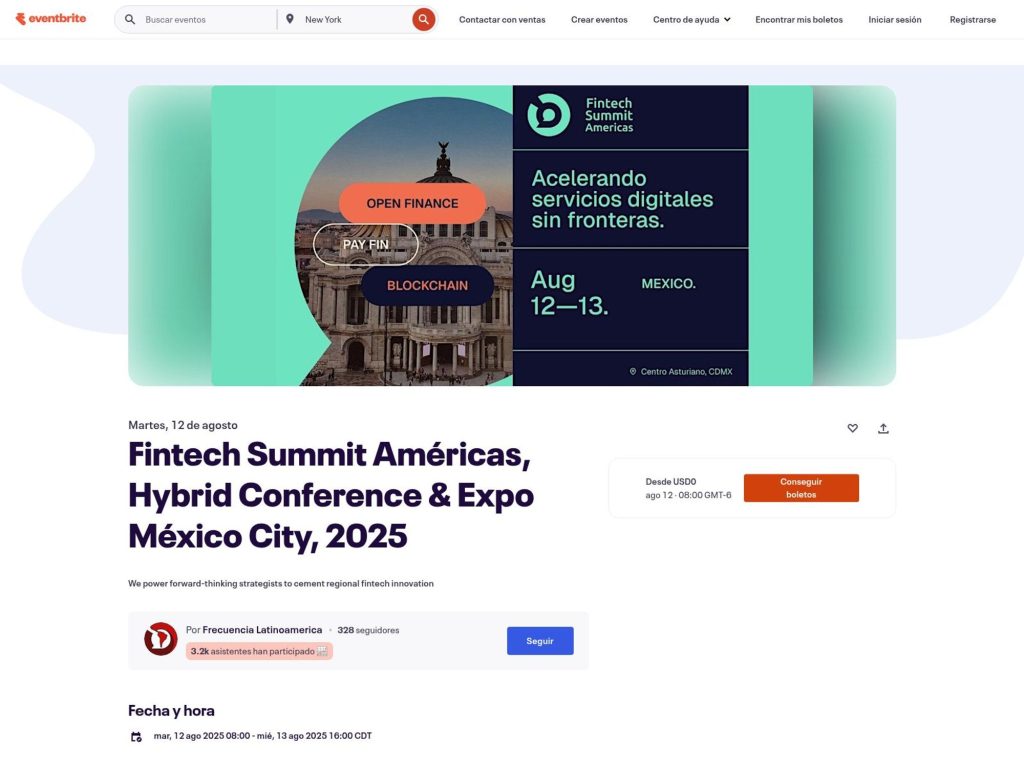Fintech Summit Américas, Hybrid Conference & Expo México City, 2025 - Event screenshot
