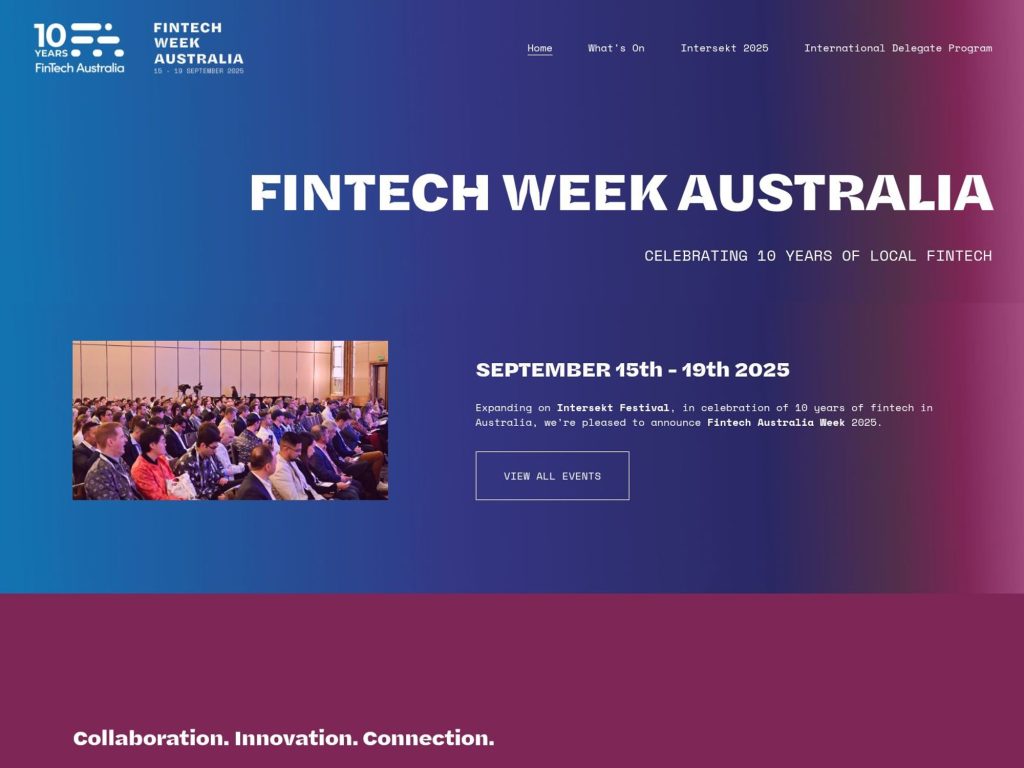 Fintech Week Australia 2025 - Celebrating 10 years of local fintech - Event screenshot