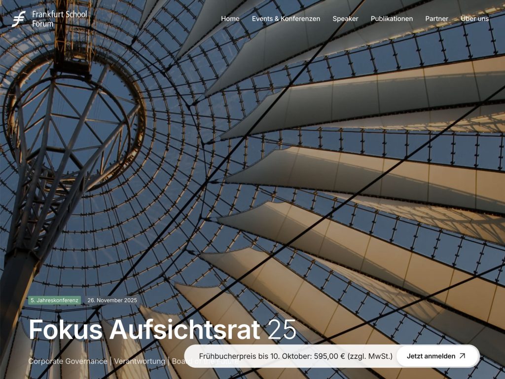 Fokus Aufsichtsrat 25 - Das Expertenforum für Financial-Crime-Compliance - Event screenshot