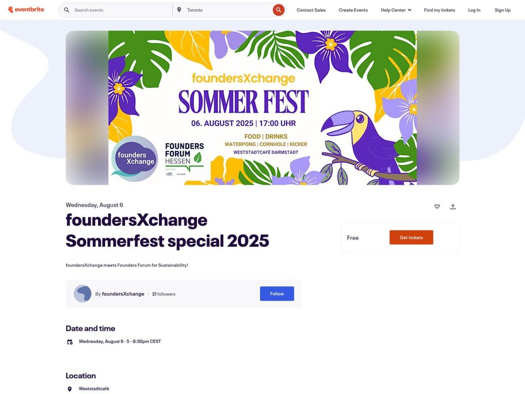 foundersXchange Sommerfest special 2025 - Event screenshot