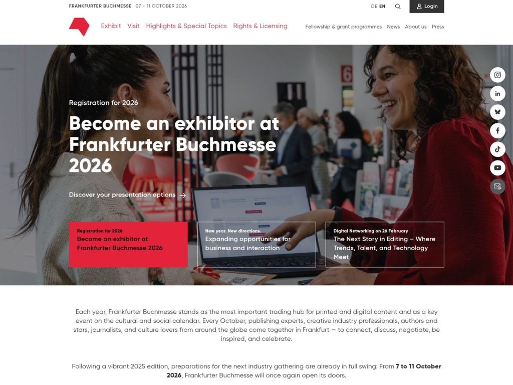 Frankfurt Book Fair 2026 website