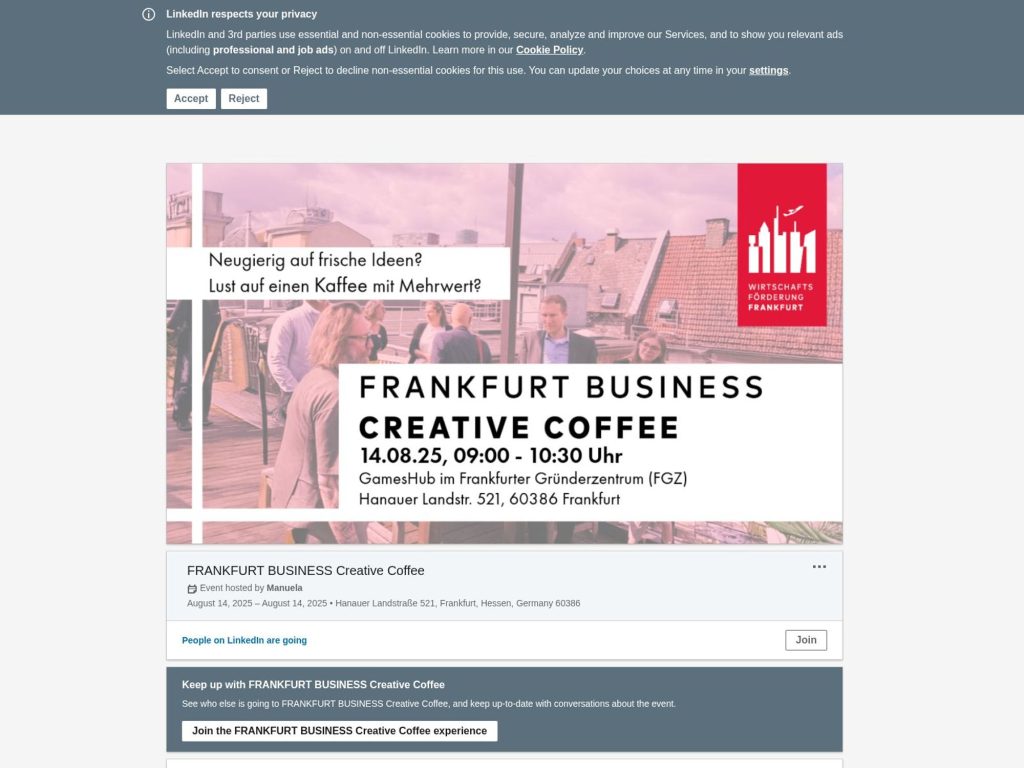 FRANKFURT BUSINESS Creative Coffee image