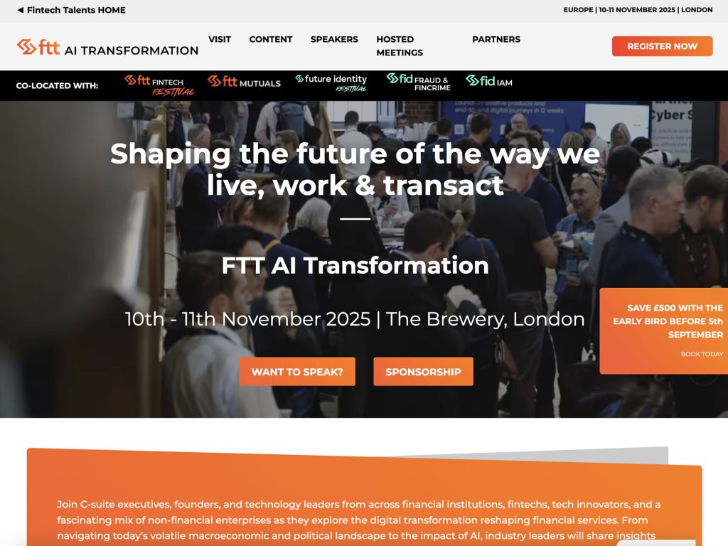 FTT AI Transformation - Shaping the future of the way we live, work & transact - Event screenshot