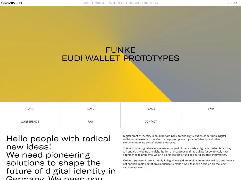 Funke EUDI WALLET Prototypes - 3rd Funke Conference: "The Use Cases" - Event screenshot