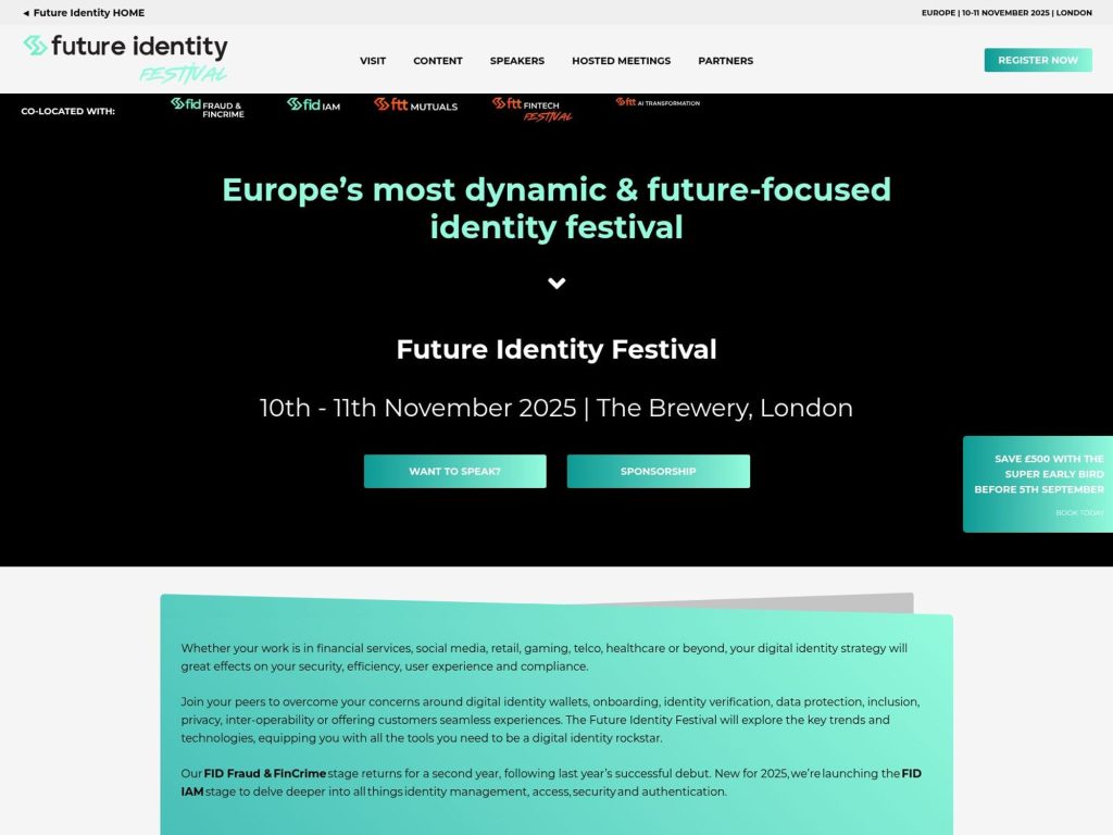 Future Identity Festival 2025 - Europe’s most dynamic & future-focused identity festival - Event screenshot