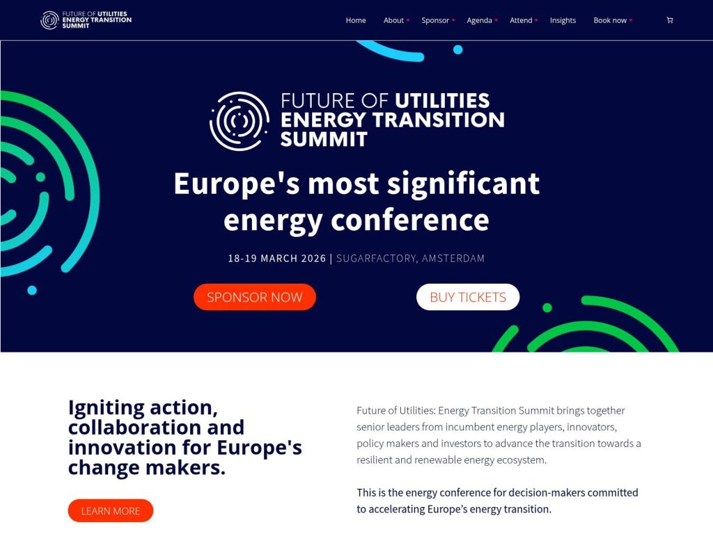Future of Utilities: Energy Transition Summit website