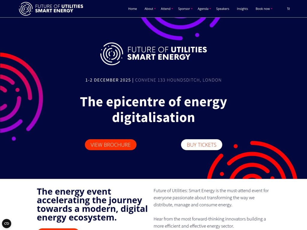 Future of Utilities: Smart Energy - The epicentre of energy digitalisation - Event screenshot