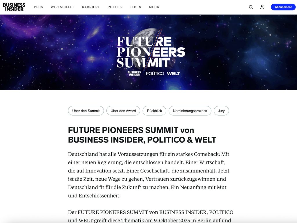 FUTURE PIONEERS SUMMIT - Event screenshot