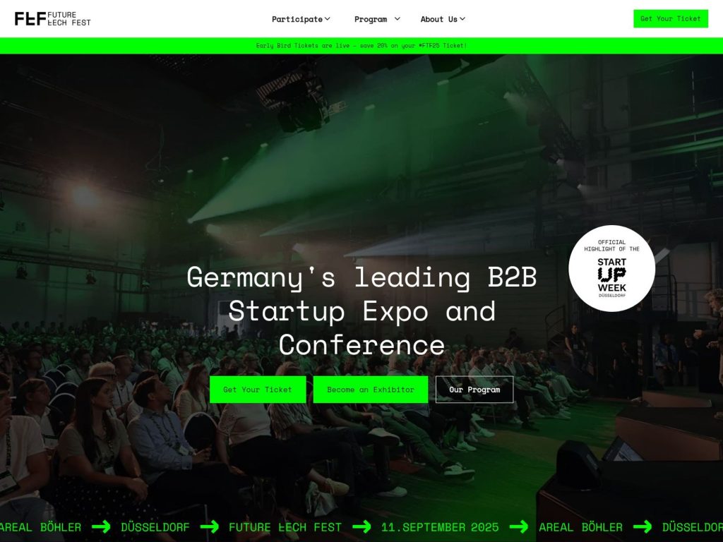 Future Tech Fest 2025 (FTF25) - Germany's leading B2B Startup Expo and Conference - Event screenshot