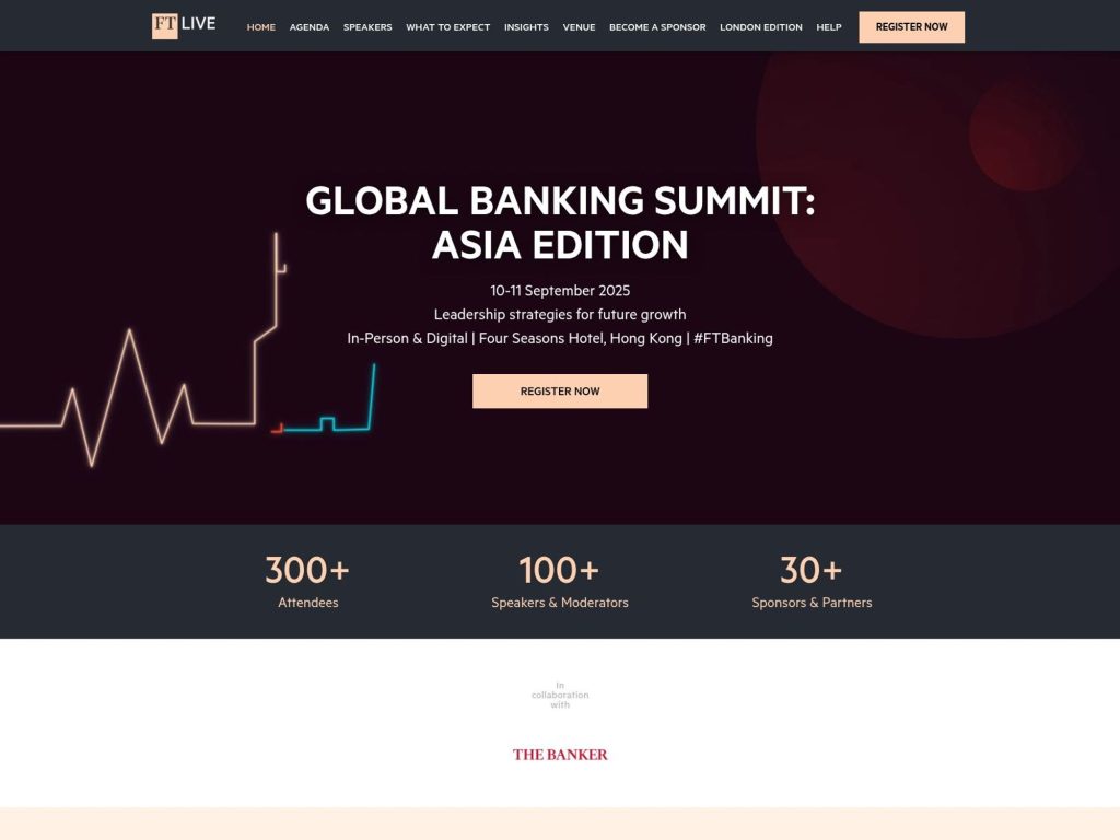 Global Banking Summit: Asia Edition 2025 - FT Live - Event screenshot