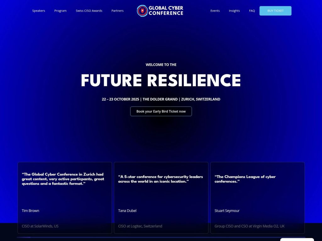 Global Cyber Conference 2025 - Welcome to the future resilience - Event screenshot