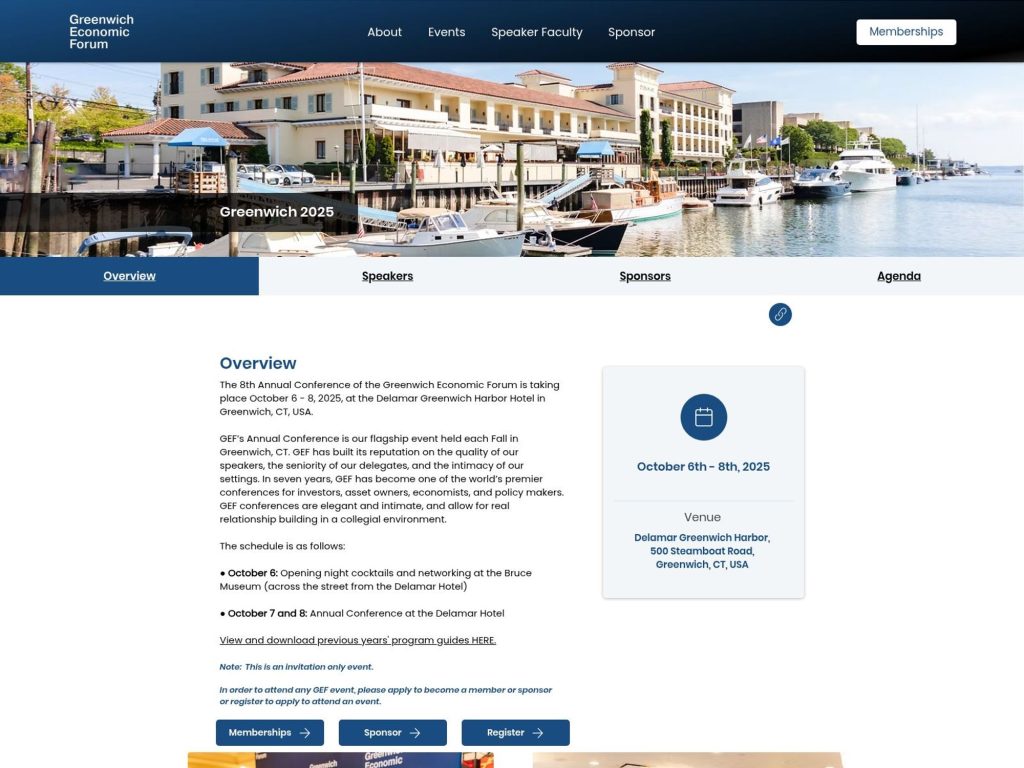 Greenwich Economic Forum 2025 - Event screenshot