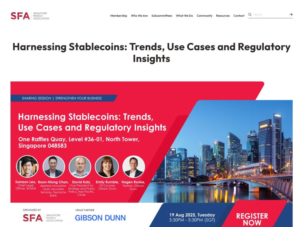 Harnessing Stablecoins: Trends, Use Cases and Regulatory Insights - Event screenshot