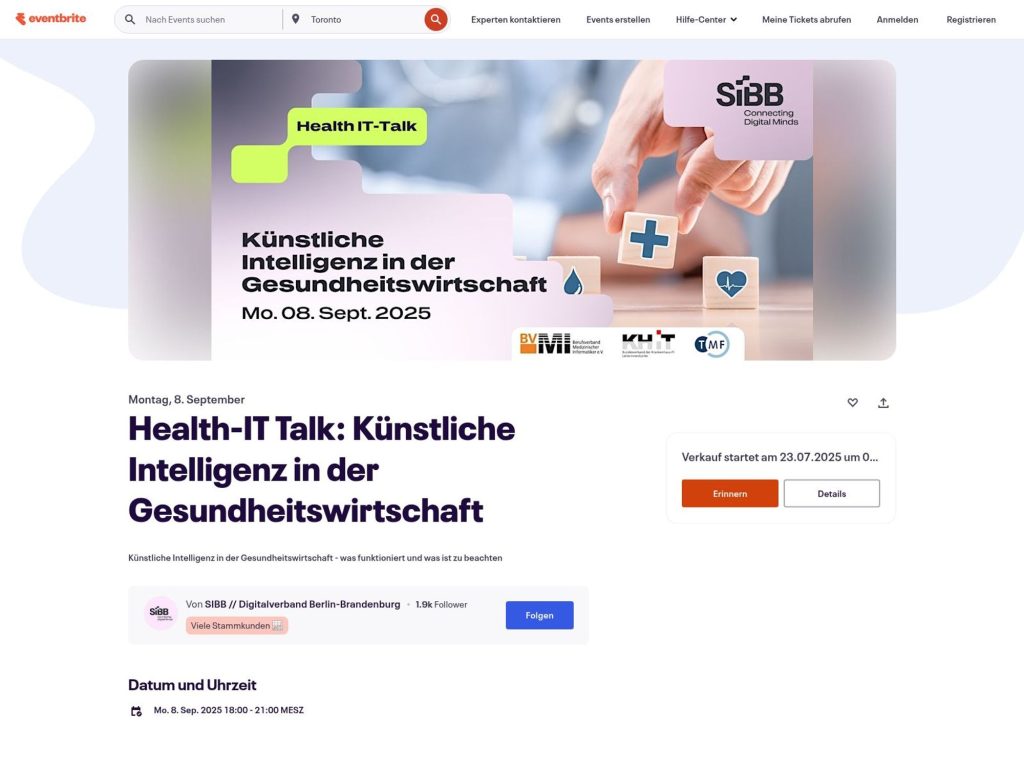 Health-IT Talk: Künstliche Intelligenz in der Gesundheitswirtschaft - Event screenshot